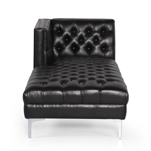 Orren Ellis Hovanes Tufted Faux Leather LeftArm Chaise Lounge
